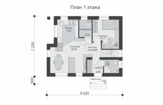 Одноэтажного дома с погребом и мансардой